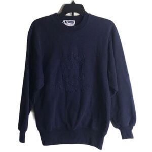 Vintage Oxford university navy blue pullover sweater unisex size small